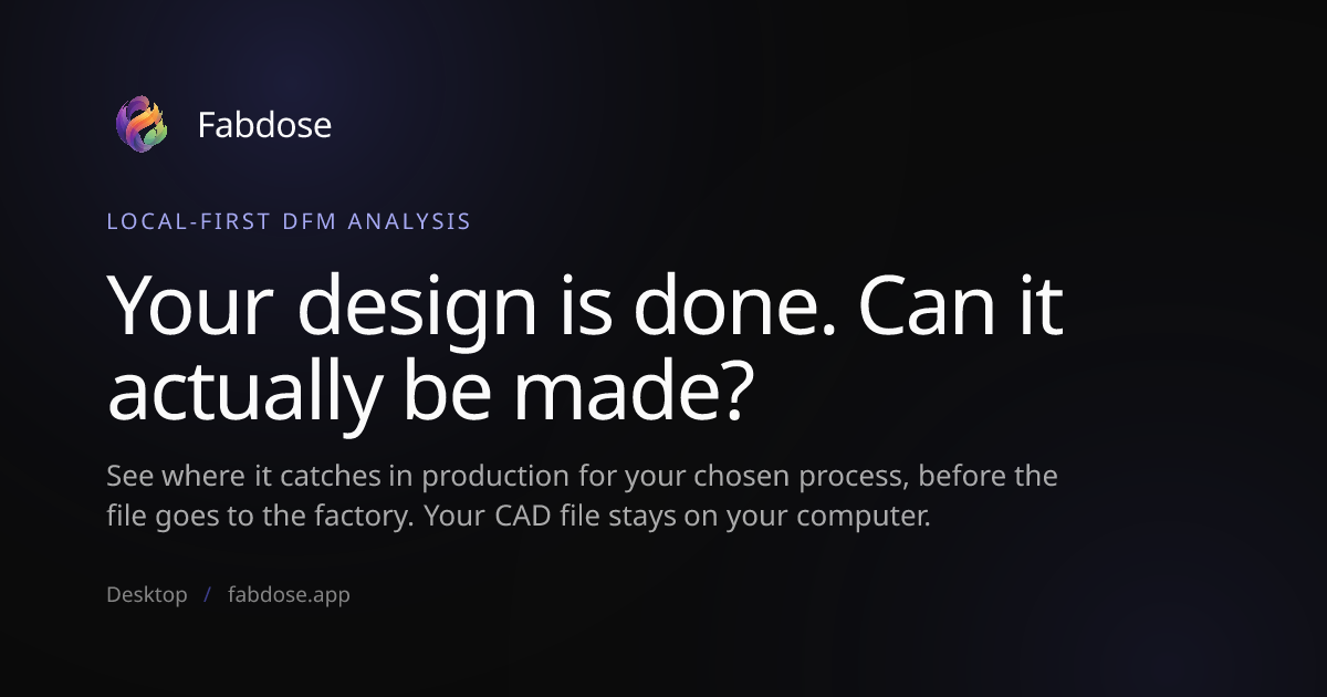 Fabdose — DFM analysis on your computer